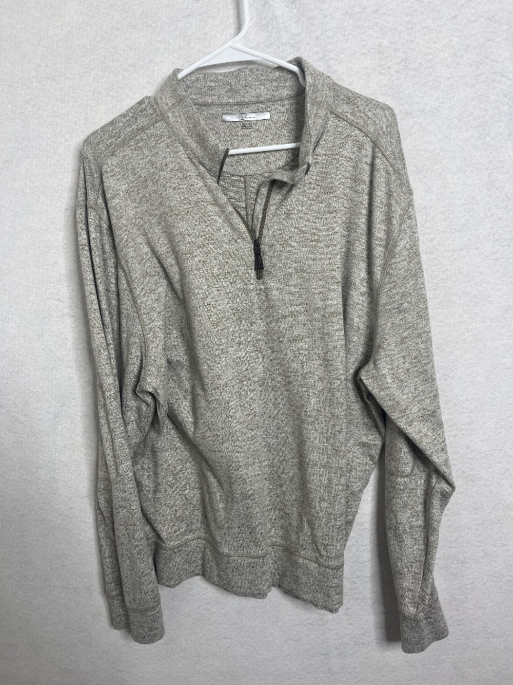 Greg Norman 1/4 Zip Pullover Sweater Heathered Beige Size XL